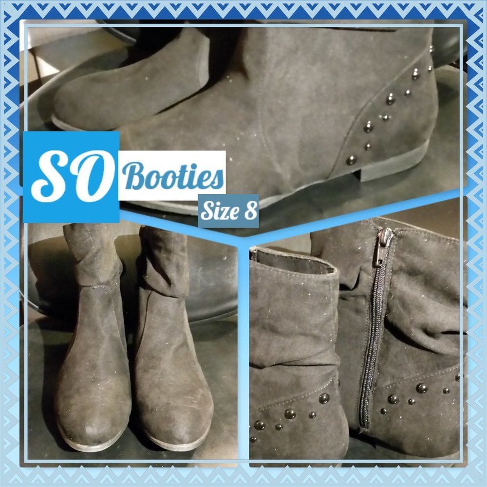 SO Black Suede Boots Size 8.5